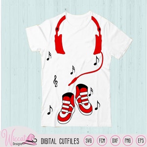 Sneakers und DJ Kopfhörer svg, tanzende Turnschuhe svg, Jungenschuhe svg, Musiknoten, svg Cricut, Kopfhörer kinder svg, scanncut Dateien,