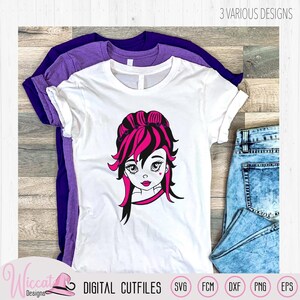 Cartoon Meisje  svg, Punk girl svg, Fantasie svg, gezicht svg,  fcm bestand, dxf bestand, Scanncut bestand, down load svg, verjaardag