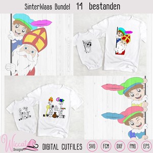 Sinterklaas bundel, Gluur sint pietjes svg, pakjes avond svg, 5 december raamsticker, snijpatroon plotter bestand