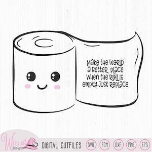 Kawaii toilet paper, wc sticker, toilet regels, wc voor kinderen, luchtige regels wc, scanncut fcm, plotter bestand, digitale download