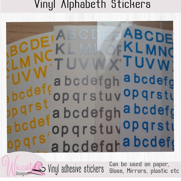 Small letters, modern letters, Alphabet stickers, letter stickers, divider letters, abc stickers, individual letters, vinyl letters