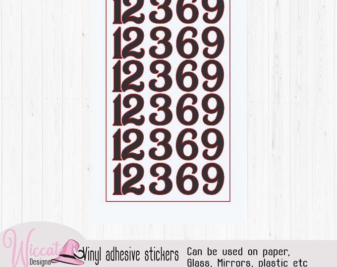 Clock Face Numbers Vinyl Stickers Big Numbers 3 6 9 and 12 Etsy