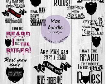 Bearded man svg, men bundle, Beard quotes svg, hipster bundle Svg, dad beard svg, quotes for men, Scanncut digital design, real man