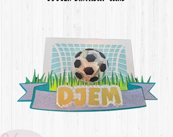 Soccer Star Money Card SVG, Soccer-Themed Money Birthday Card svg  paper craft