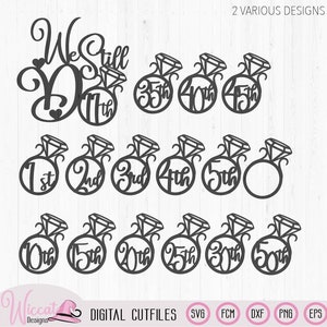 We still do svg, jubileum svg, diamanten ring svg, 1 jaar getrouwd svg, 25 jaar getrouwd, 50 jaar getrouwd, cake topper svg, jubileum kaart