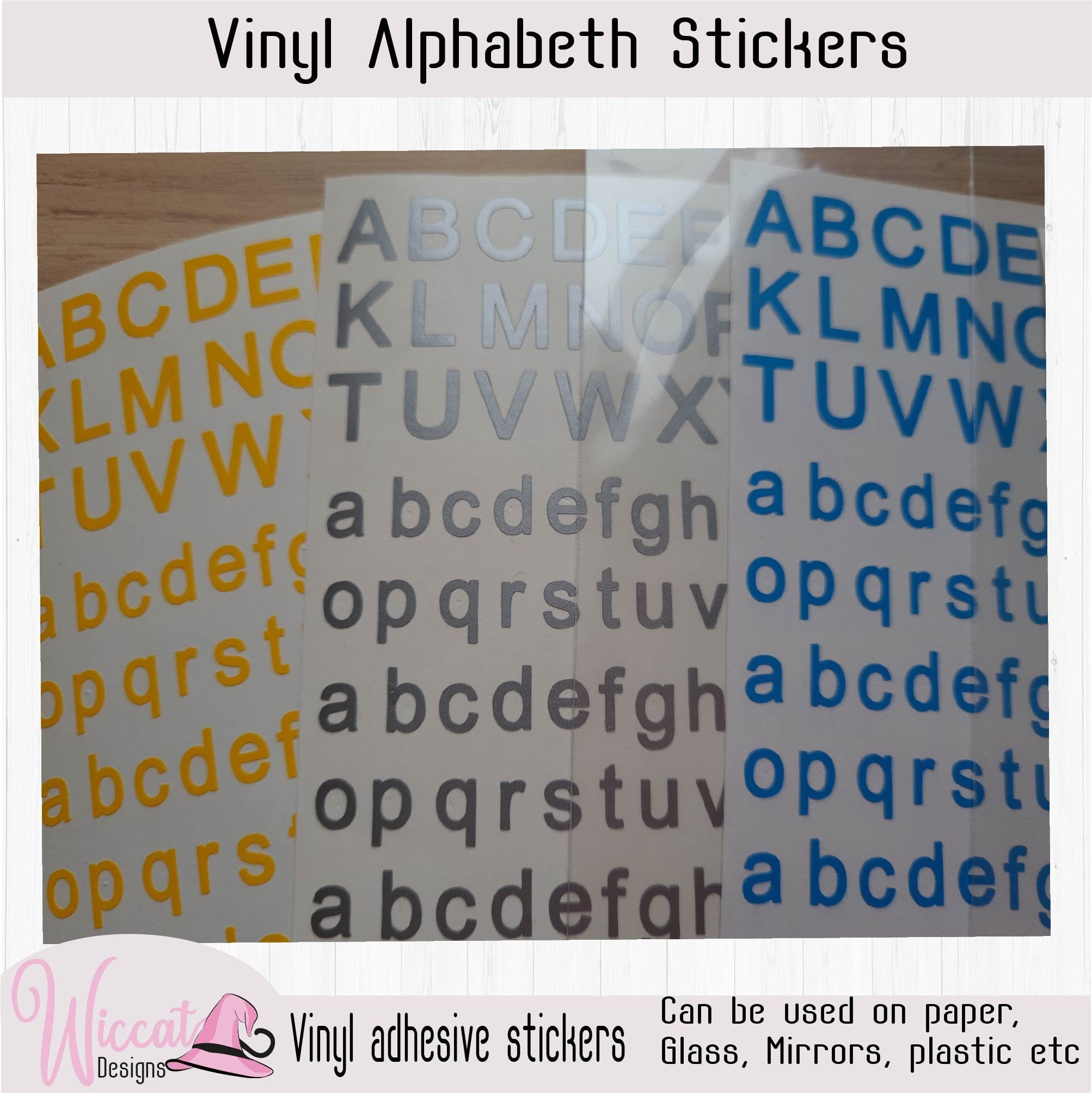 Letters Waterproof Stickers, Blue, ABC Stickers, Individual Letter