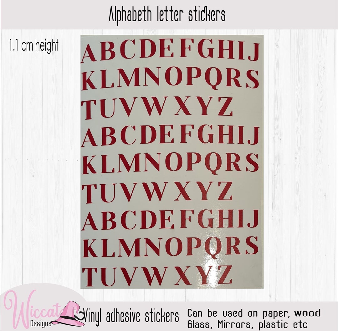 Alphabet Small Letter Stickers in Different Color and Sizes, Vinyl Stickers,  Individual Feminine Alphabet, Initial Letters, Tiny Letters 