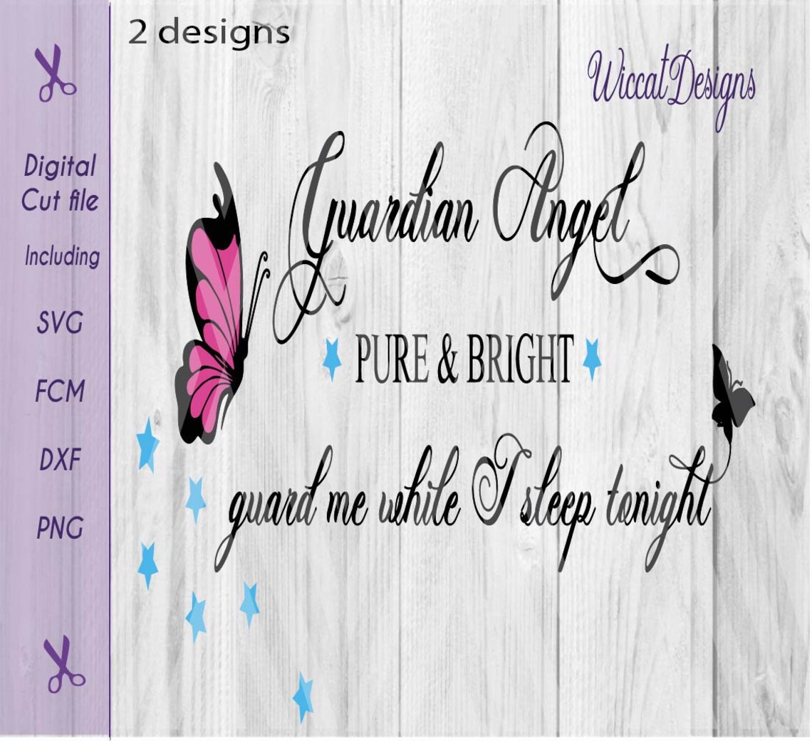 Download Nursery Guardian Angel wall quote svg lullaby decor baby ...