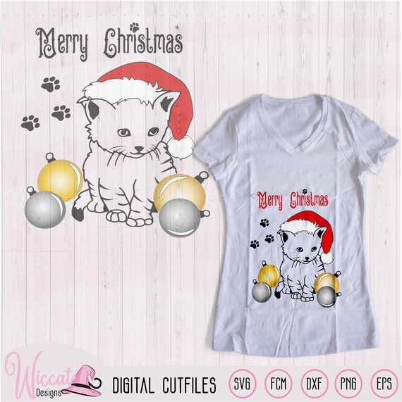 Download Christmas Cat Svg Cat With Ornament Svg Christmas Animals Etsy PSD Mockup Templates