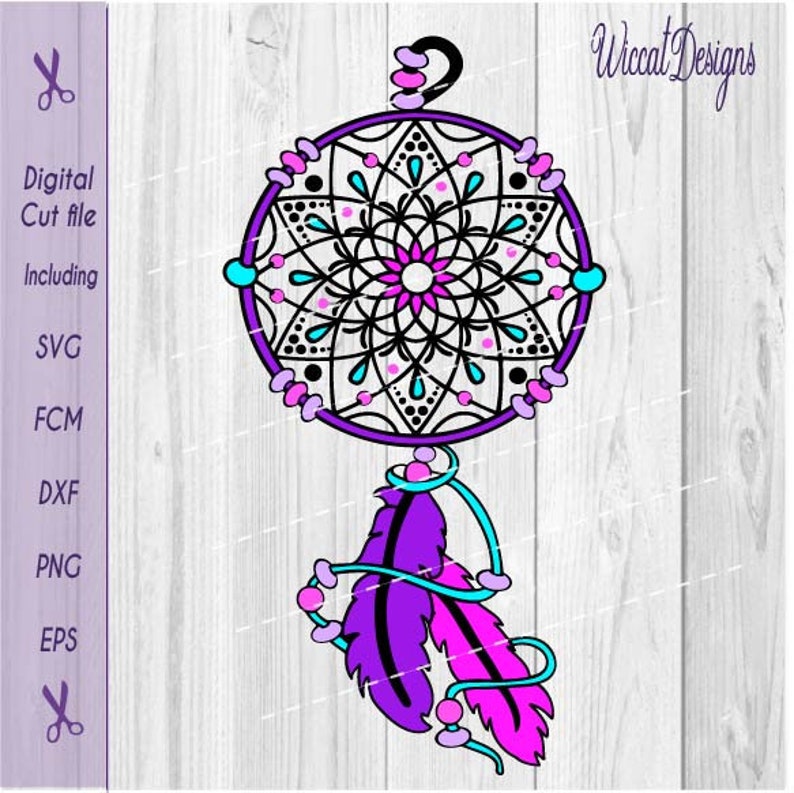 Download Dream catcher with beads zentangle file mandala svg | Etsy