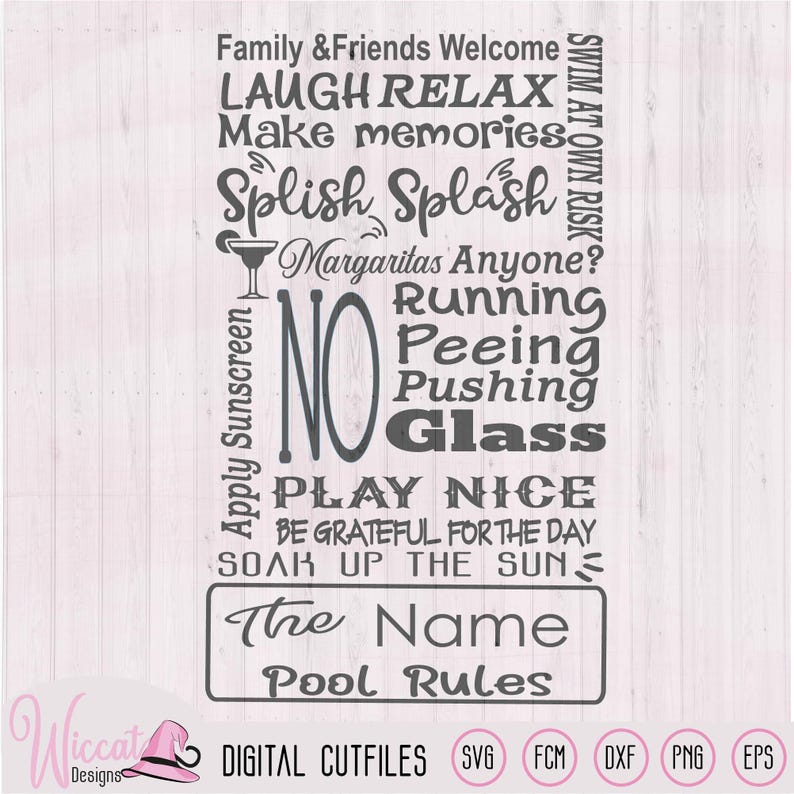 Pool Rules Sign SVG, Beach Decor (digital Cut File) - Etsy