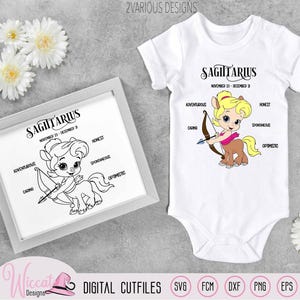 Baby meisjes Boogschutter svg, sterrenbeeld svg, Dierenriem svg, Baby sterrenbeeld, Geboorte teken svg. November svg