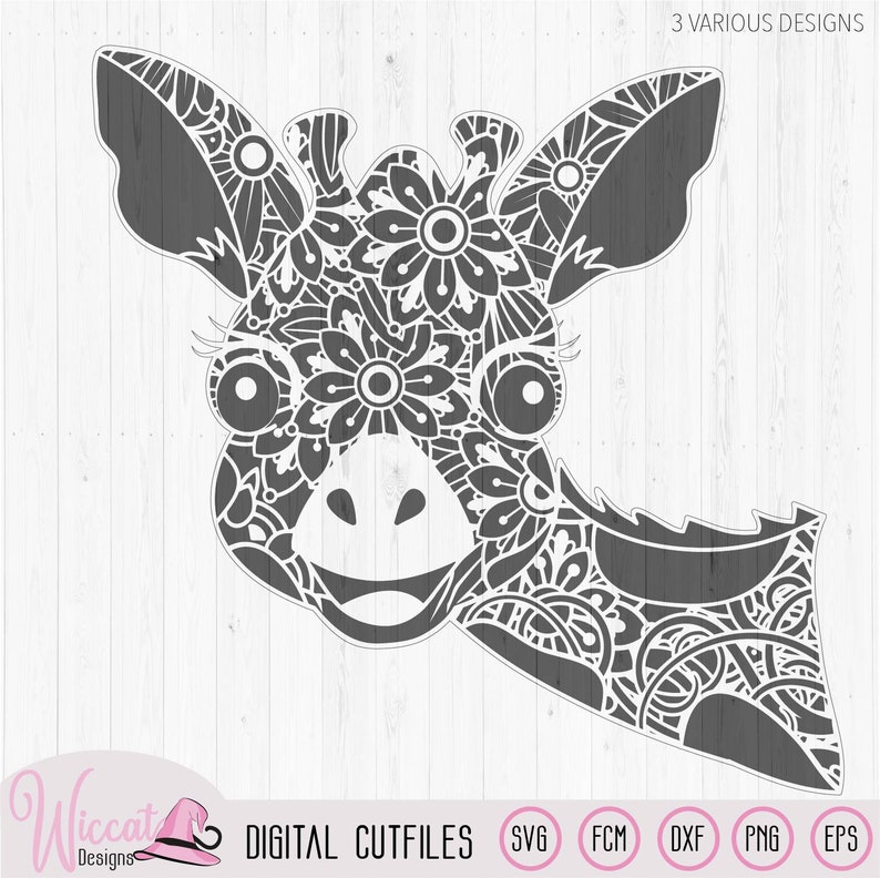 Download Funny Zentangle Giraffe mandala animal svg flower doodle ...