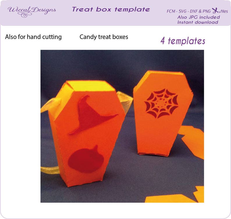 Download Halloween candy box svg candy coffin Template treat box | Etsy