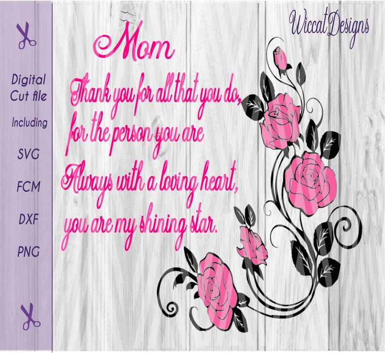 Download Mom quote svg Rose stem svg quote svg love svg Mom svg | Etsy