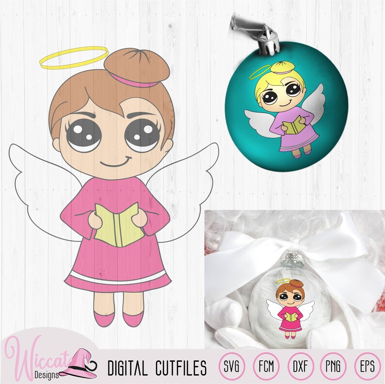 Download Singing Angel girl svg Christmas angel Kawaii angel Chibi ...