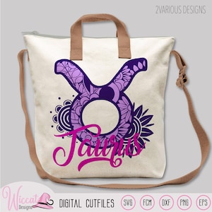 Mandala taureau du zodiaque, signe floral taureau, né en mai, signe d'avril, femme taureau svg, scanncut, conception cricut, fichier traceur vinyle