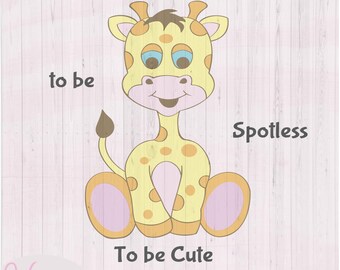 Baby Giraffe SVG, Nursery Safari Cut File (Digital Download)
