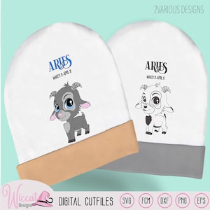 Ariete neonato in formato SVG, tratti dell'Ariete in formato SVG, segno zodiacale neonato, segni caratteriali, design per neonati, regalo per baby shower, SVG per Cricut, file per plotter