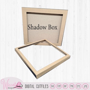 Plantilla SVG para caja de luz con efecto de sombra: Marco de caja de luz para manualidades en papel (descarga digital)
