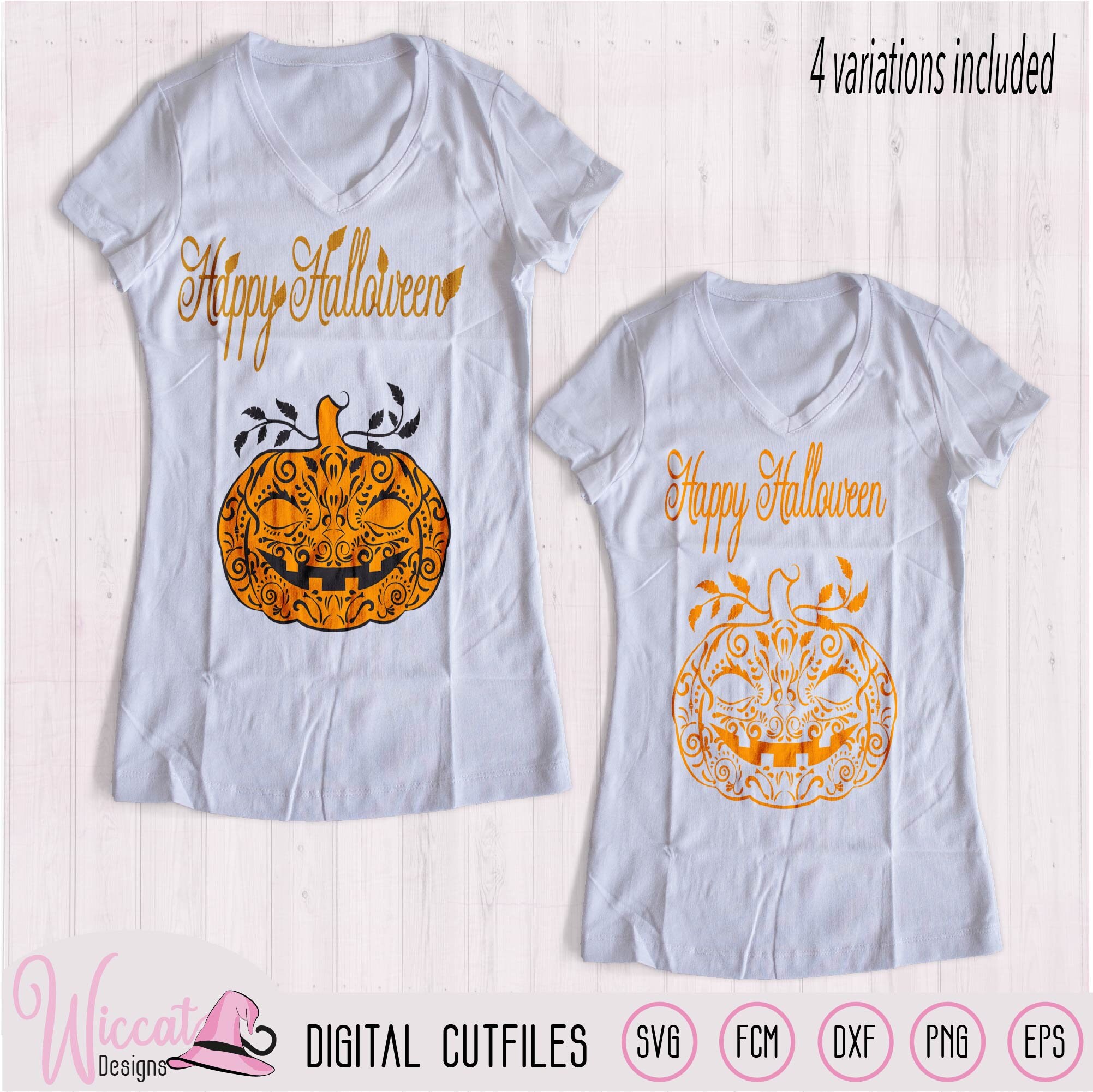Download Doodle Pumpkin Happy Halloween Svg Women Shirt Girls Cricut Etsy