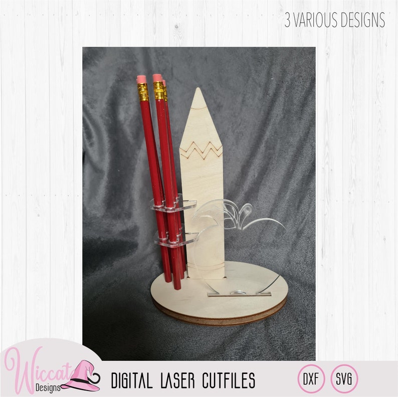 Pencil Holder Teacher Gift Laser Cut Apple Pencil Holder Etsy