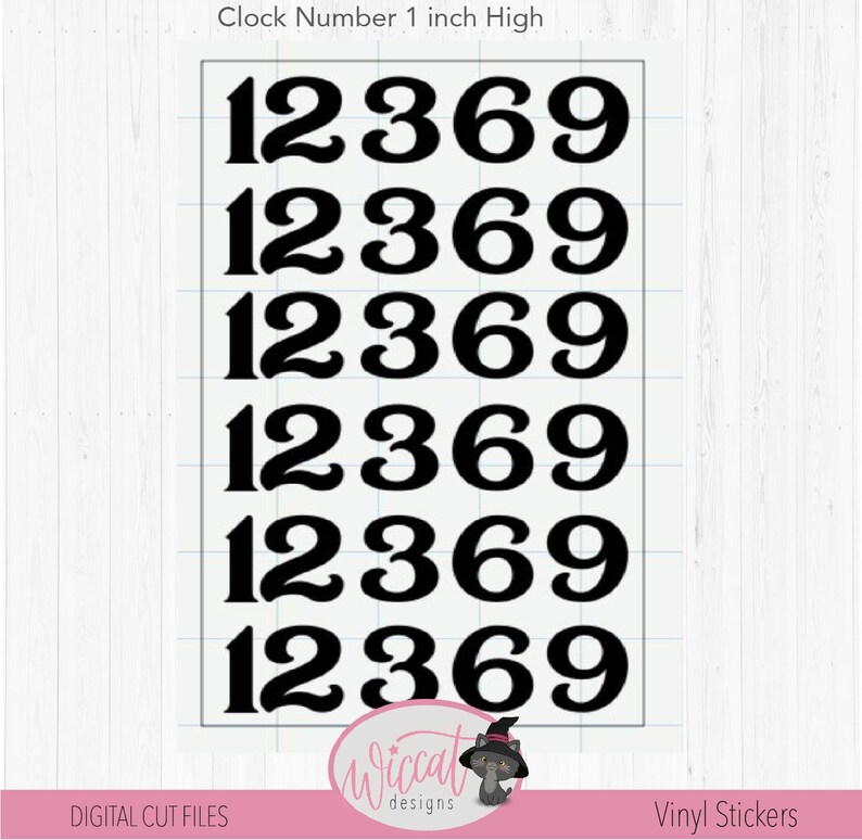 Clock Numbers Vinyl Stickers Big Numbers 3 6 9 and 12 for Etsy Canada