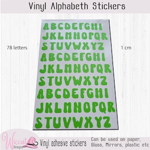 Retro letter sheet, bold funky letters, Groovy letter stickers, Alphabet stickers, vinyl letters, individual letters, image 5