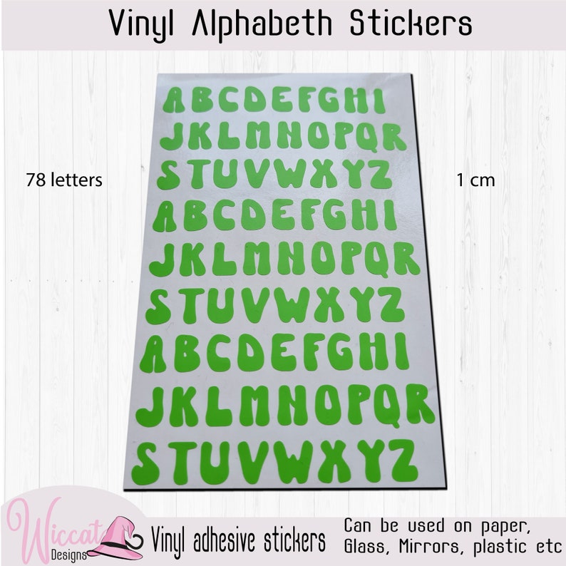 Retro letter sheet, bold funky letters, Groovy letter stickers, Alphabet stickers, vinyl letters, individual letters, image 5