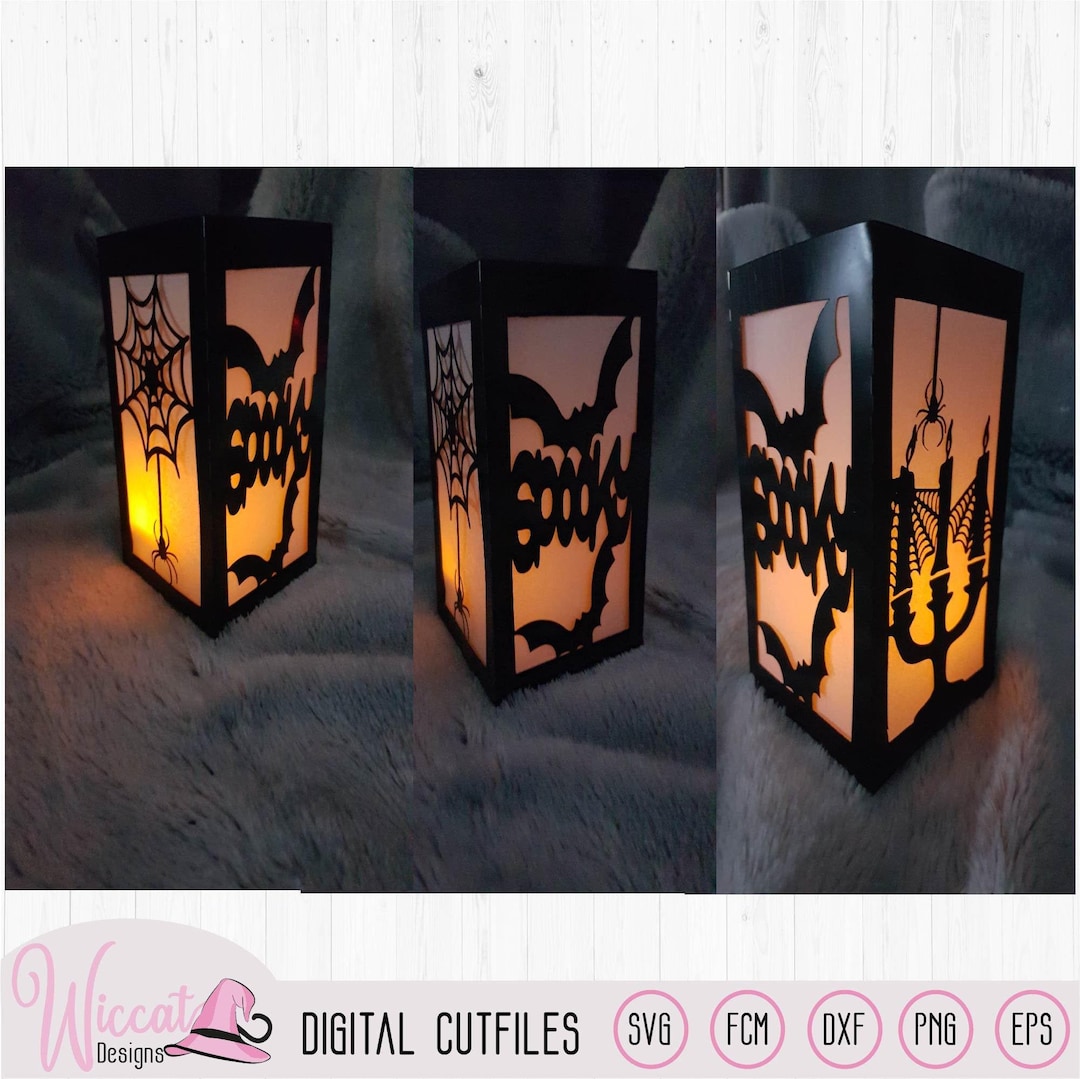 Spooky Halloween Lantern, Paper Diy Lantern for Die Cutting, Candles ...