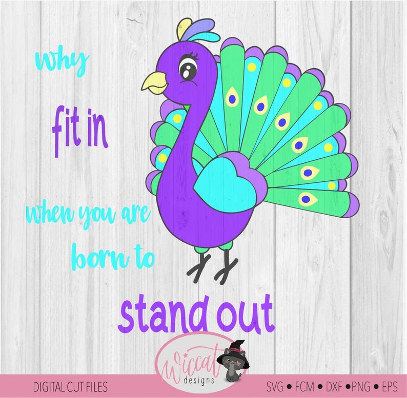 Download Cute little Peacock kids design svg Stand out quote svg | Etsy