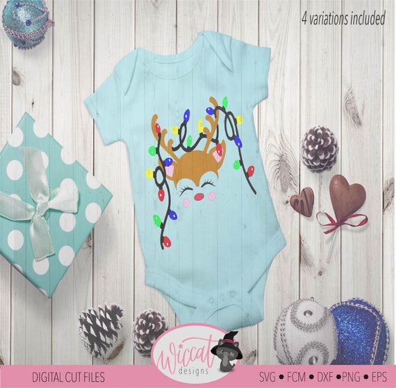 Reno hipster luces navideñas svg bebés niños - Etsy España