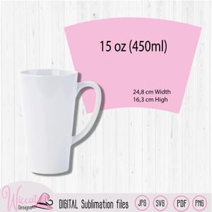 15 oz  Latte Mug Template Sublimation Wrap
