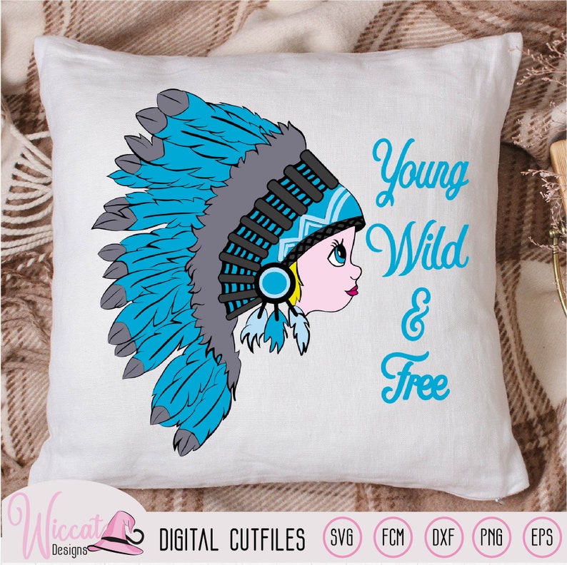 Download Indian Boho girl Young Free svg headdress svg girls T ...