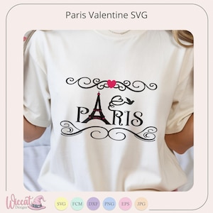 Paris Doodle SVG, Eiffel Tower Love Heart, Cut File for Cricut, Silhouette (Digital Download) image 5