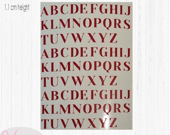 Serifen-Vinyl-Buchstabenaufkleber, weibliches Alphabet, Anfangsaufkleber