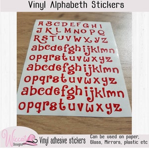 Funny letters, Alphabet stickers, vinyl letters, letter, Small abc vinyl , Valentine letters, individual letters, scrapbook, letter decal Red