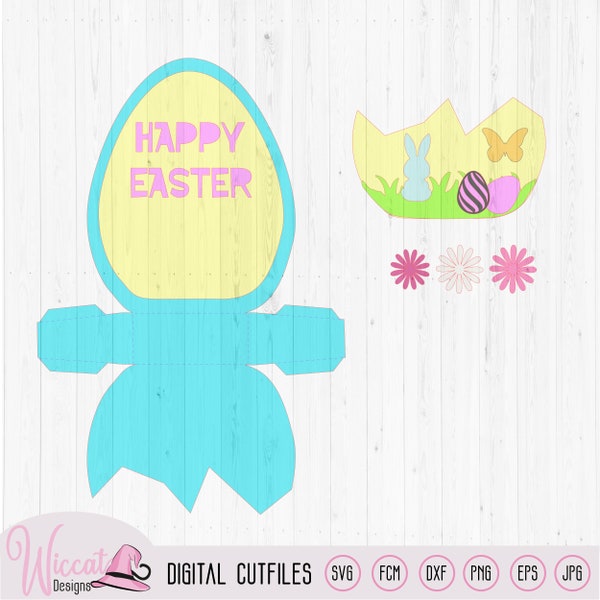 Easter Egg shaped Favor Boxes with This SVG Cut File! - Craft Project for Cricut, ScanNCut, Silhouette, Template treat box svg, Scanncut