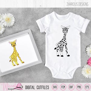 Standing Baby Giraffe, safari animal, digital cut file, zoo animal, scanncut fcm, Summer design, dxf vinyl plotter file, svg cricut, htv