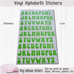 Retro letter sheet, bold funky letters, Groovy letter stickers, Alphabet stickers, vinyl letters, individual letters, image 7
