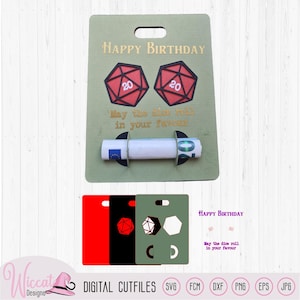 DND Würfel Geldkarte svg, Geldkartenhalter svg, 3D Papierfertigkeit, 3D Geldkarte svg, Geburtstagskarte svg