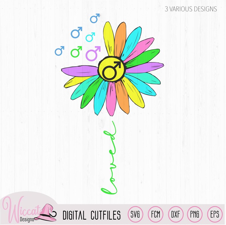 Download Rainbow Sunflower loved Women sign Men sign glbtq cut file ...