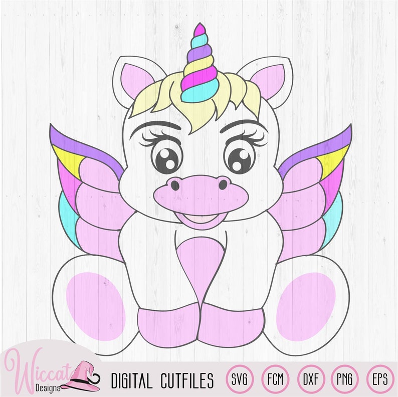 Download Rainbow Baby Unicorn with wings Baby Birthday svg Nursery | Etsy