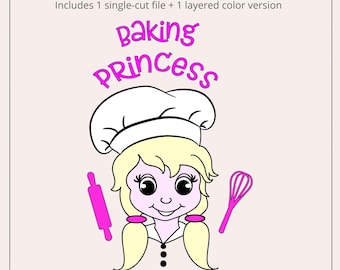 Baking Princess SVG, Apron Girl Design (Digital Download)