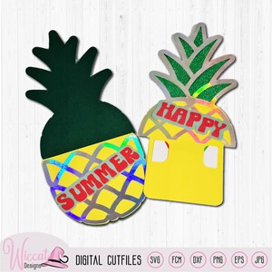 Tarjeta de regalo de piña SVG: Manualidad de papel 3D (Descarga digital)