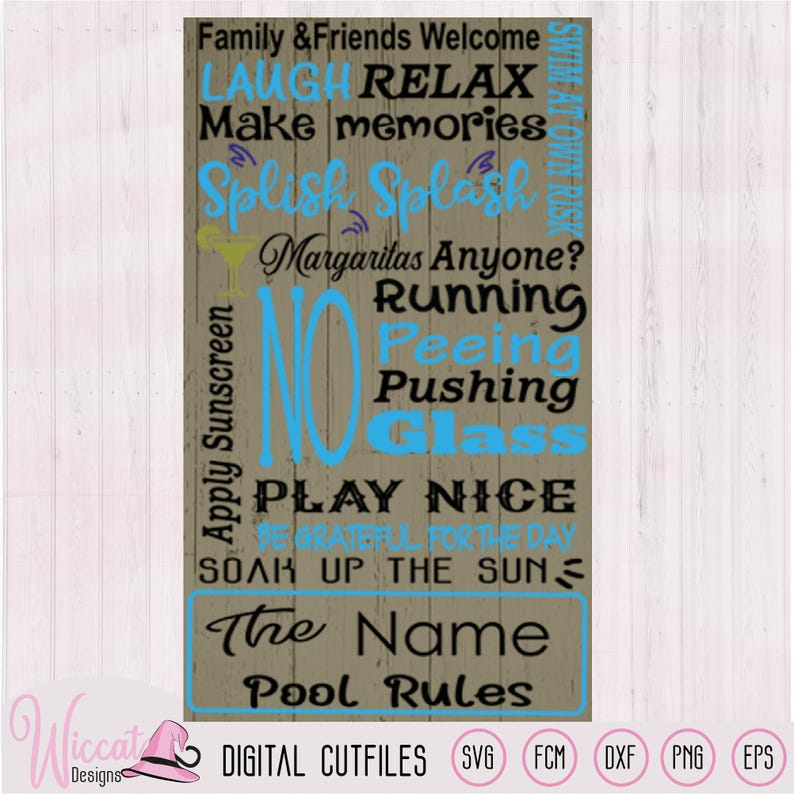 Pool Rules Sign SVG, Beach Decor (digital Cut File) - Etsy