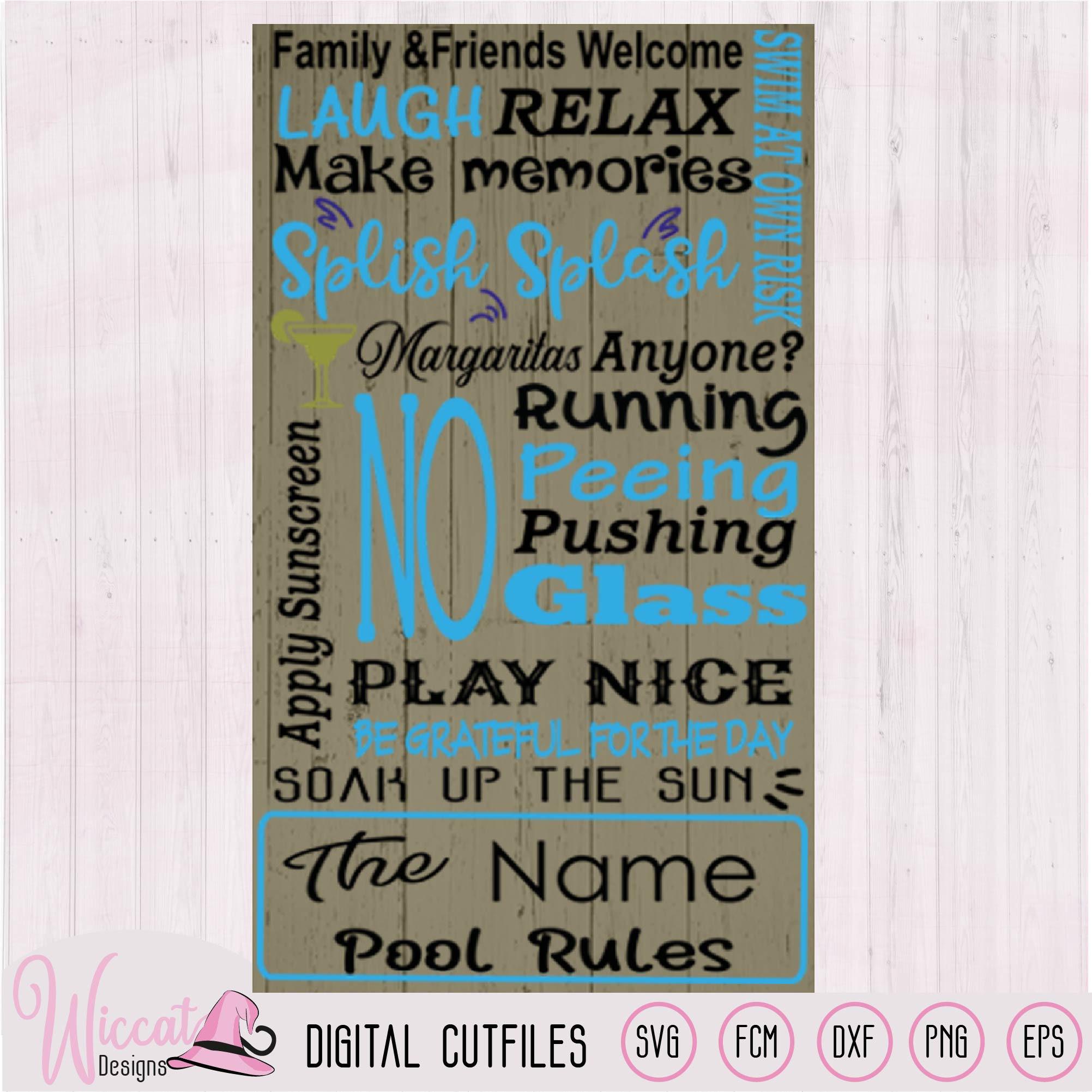 Pool Rules Sign SVG, Beach Decor (digital Cut File) - Etsy