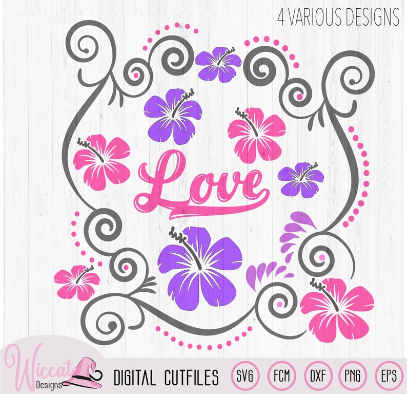 Summer hibiscus beach file, quote cut file, flower Bag svg, cricut swirl file, vinyl cut file, pillow design svg, girls gift svg, Scanncut image 3