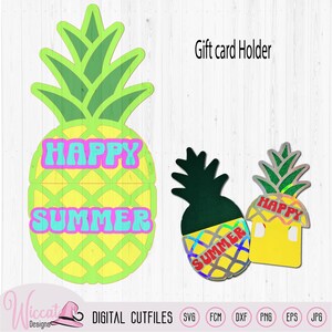 Ananas Geschenk Karte svg, 3D Papier Handwerk, Sommer Geschenk Karte svg Papier Handwerk