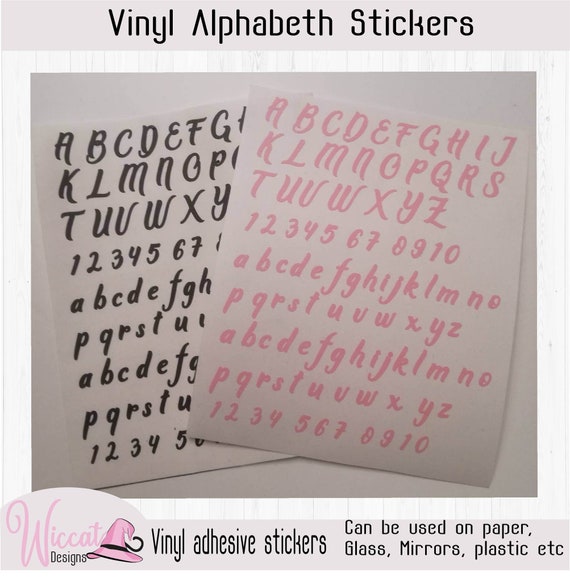 Small Letter Sheet, Vinyl Adhesive Letters, Vinyl Stickers, Alphabet Sticker,  Numbers, Small Stickers, Planner Letters, Journal Letters 